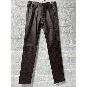 New w/o Tags Zadig & Voltaire Phlame Cuir Chocolate Sheep Leather Pants Size 34